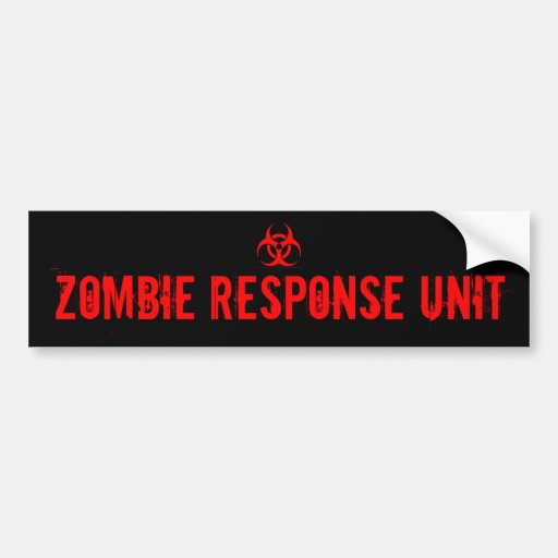 ZOMBIE RESPONSE UNIT BUMPER STICKERS