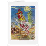 Zombie Rooster Chicken Halloween Art cards
