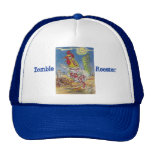 Zombie Rooster Chicken Halloween Art hats