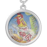 Zombie Rooster Chicken Halloween Art necklaces