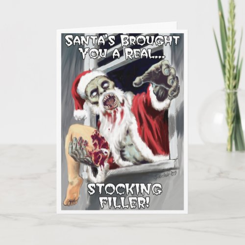 Zombie Santa Christmas Card card