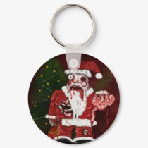 Zombie Santa Keychain