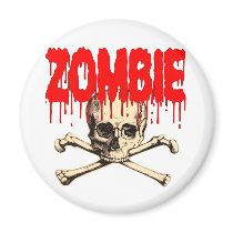 Zombie Skull Red magnets