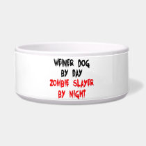 Zombie Slayer Weiner Dog Dog Bowls