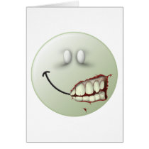 Zombie Smiley Face Greeting Card