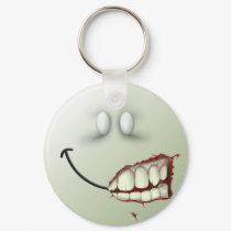 Zombie Smiley Face keychains
