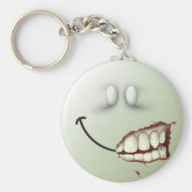 Zombie Smiley Face Keychain