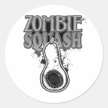 Zombie Squash TM Round Stickers