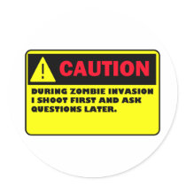 ZOMBIE ROUND STICKERS