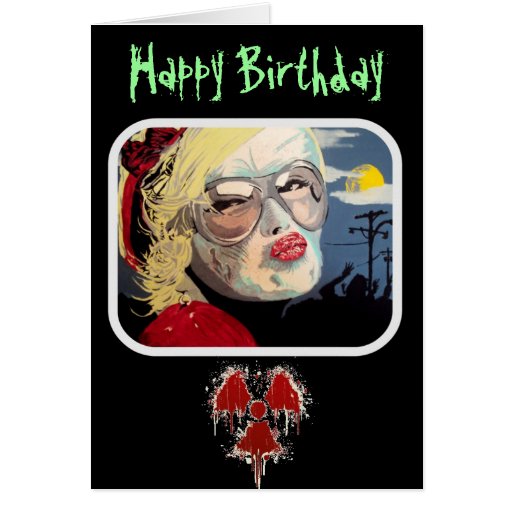 Zombie Suburbia Birthday Card
