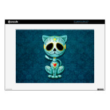 Zombie Sugar Kitten, blue Skins For Laptops