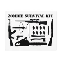 Zombie Survival Kit Post Cards