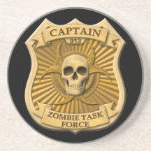 Zombie Task Force - Captain Badge Beverage Coasters