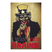 Zombie Uncle Sam Print posters