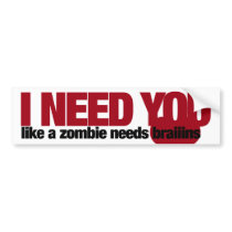 Zombie Valentines Day Bumper Sticker