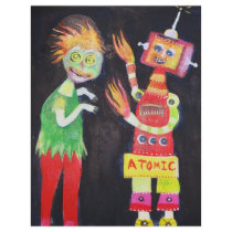 Zombie VS Robot art flyers