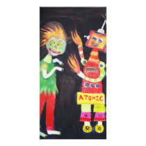 Zombie VS Robot art Photo Card
