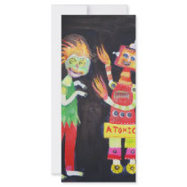 Zombie VS Robot art Rack Cards