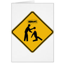 Zombie Warning Sign Card