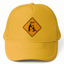 Zombie Warning Sign hats