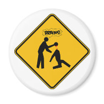 Zombie Warning Sign magnets