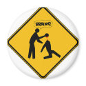 Zombie Warning Sign magnets