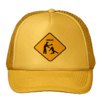 Zombie Warning Sign hats
