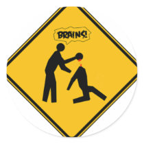 Zombie Warning Sign stickers