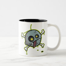 Zombie with Crossbones Two-Tone Mug