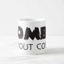 Zombie without coffee mug