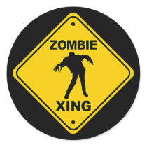 Zombie Xing Crossing Halloween stickers