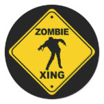 Zombie Xing Crossing Halloween Stickers
