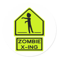 Zombie Xing Round Sticker