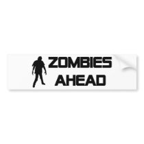 zombies ahead icon bumper stickers