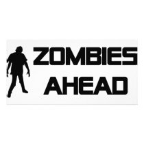 zombies ahead icon personalized photo card