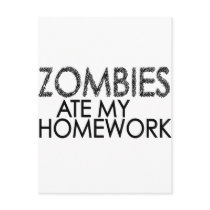 Zombies at my Homework postcards