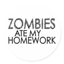 Zombies at my Homework stickers