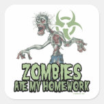 Zombies Ate My Homework Square Stickers