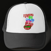 Zombies Dig Chicks With Brains hats