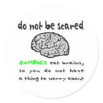 ZOMBIES EAT BRAINS T-SHIRTS AND GIFTS STICKER
