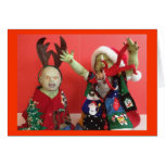 Zombies eat elf - Holiday Card cards