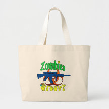 Zombies groovy tote bag