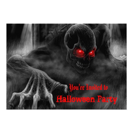Zombies Halloween Party Invitation (front side)