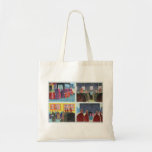 Zombies in Lines Tote bags
