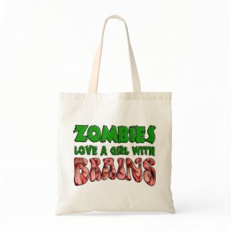 Zombies Love a Girl with Brains bag