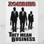 Zombies mean business full color flyer