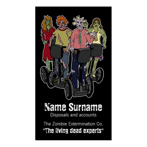 Zombies on Segways 2, business card template (front side)