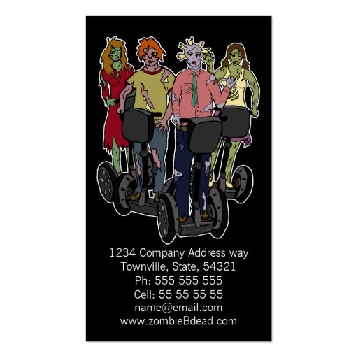 Zombies on Segways 2, business card template (back side)