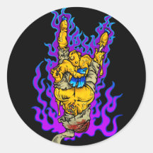Zombies Rock (Lowbrow and Dirty edition) Round Stickers
