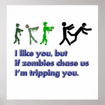Zombies trip sign poster